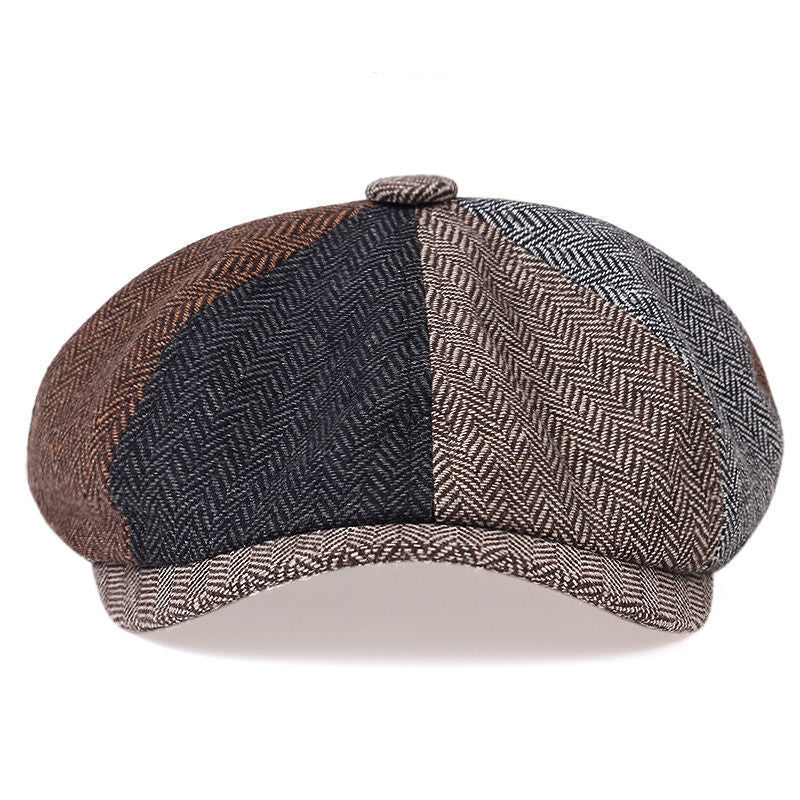 Wholesale Splicing Spring and Autumn British Classic Retro Art Leisure Fashion Versatile Beret